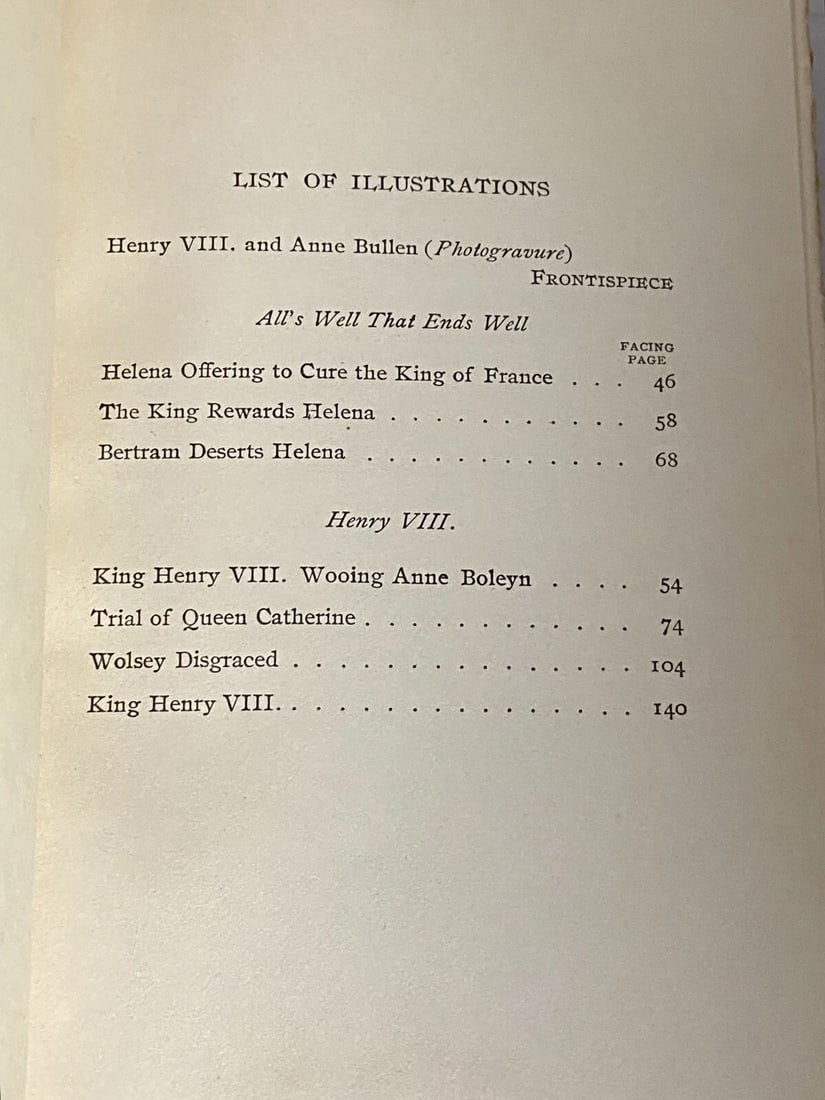 Shakespeare’s Works Elgin Ed. Deluxe Vol.IX All’sWell; HenryVIIIMorris 1901 #360 - 12