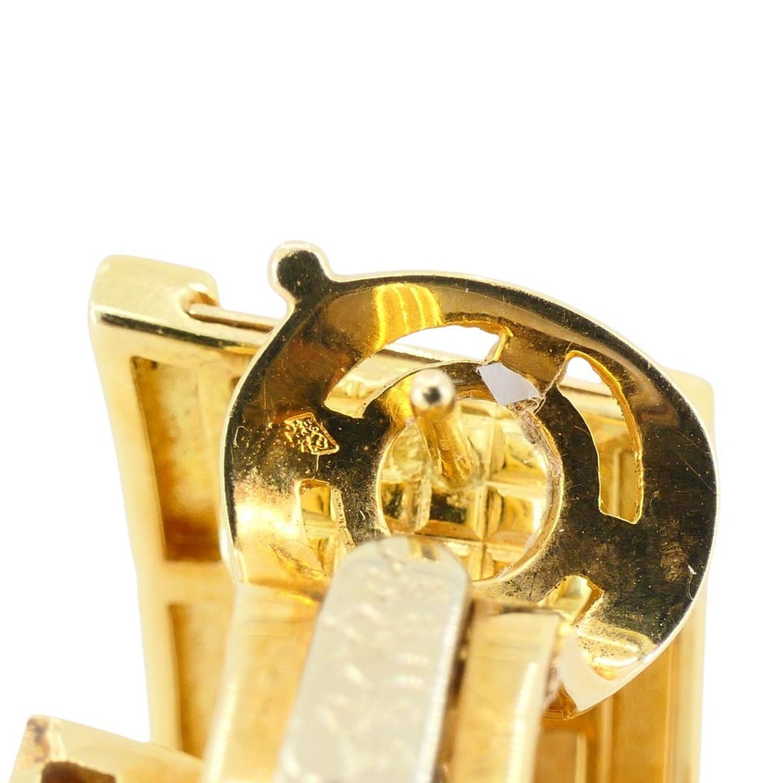 Vintage Cartier Walking Panthere 18k Gold Diamond Hoop Earrings - 4