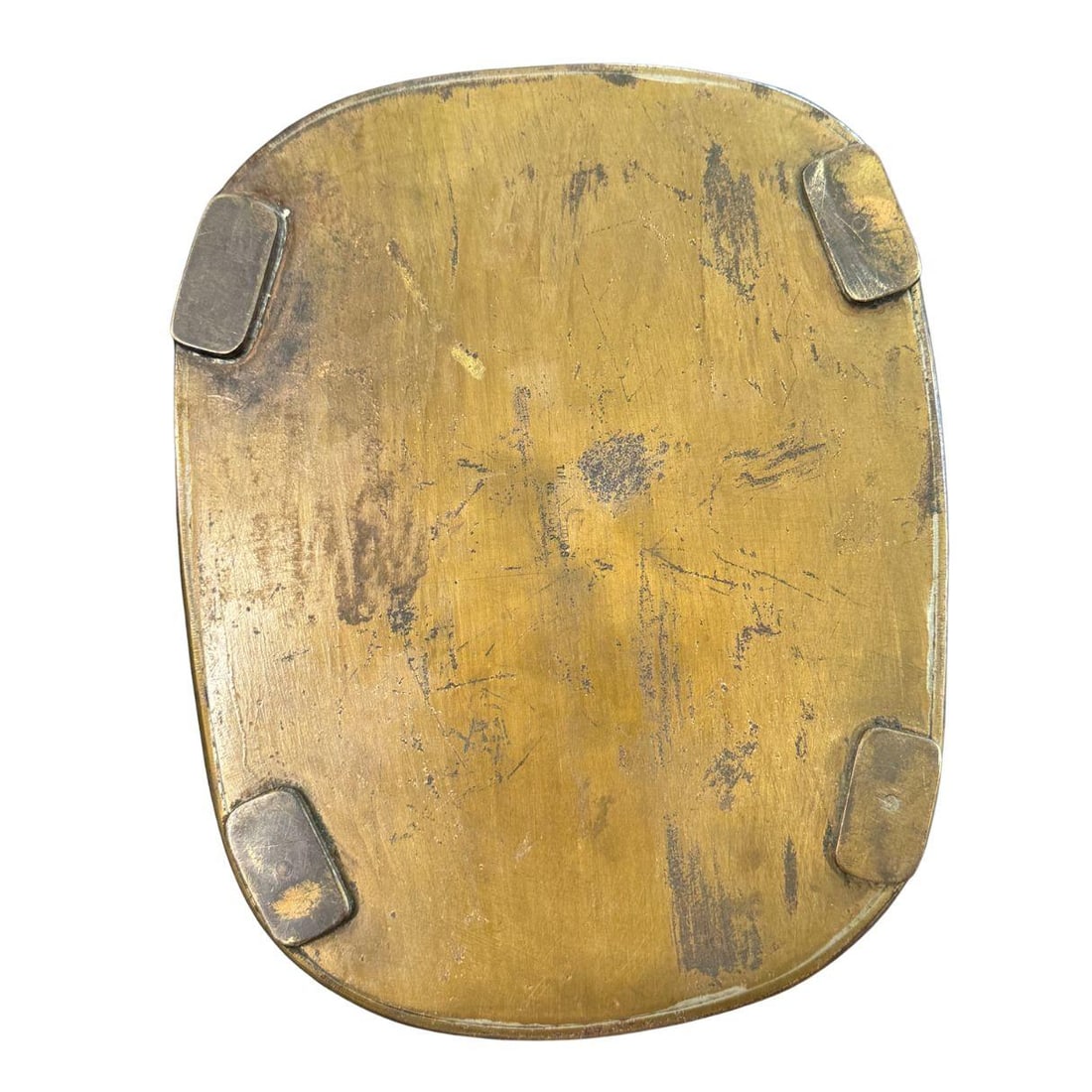 Vintage Tiffany Studios New York 'Turtle Back' Favrile Glass Bronze Paperweight - 4