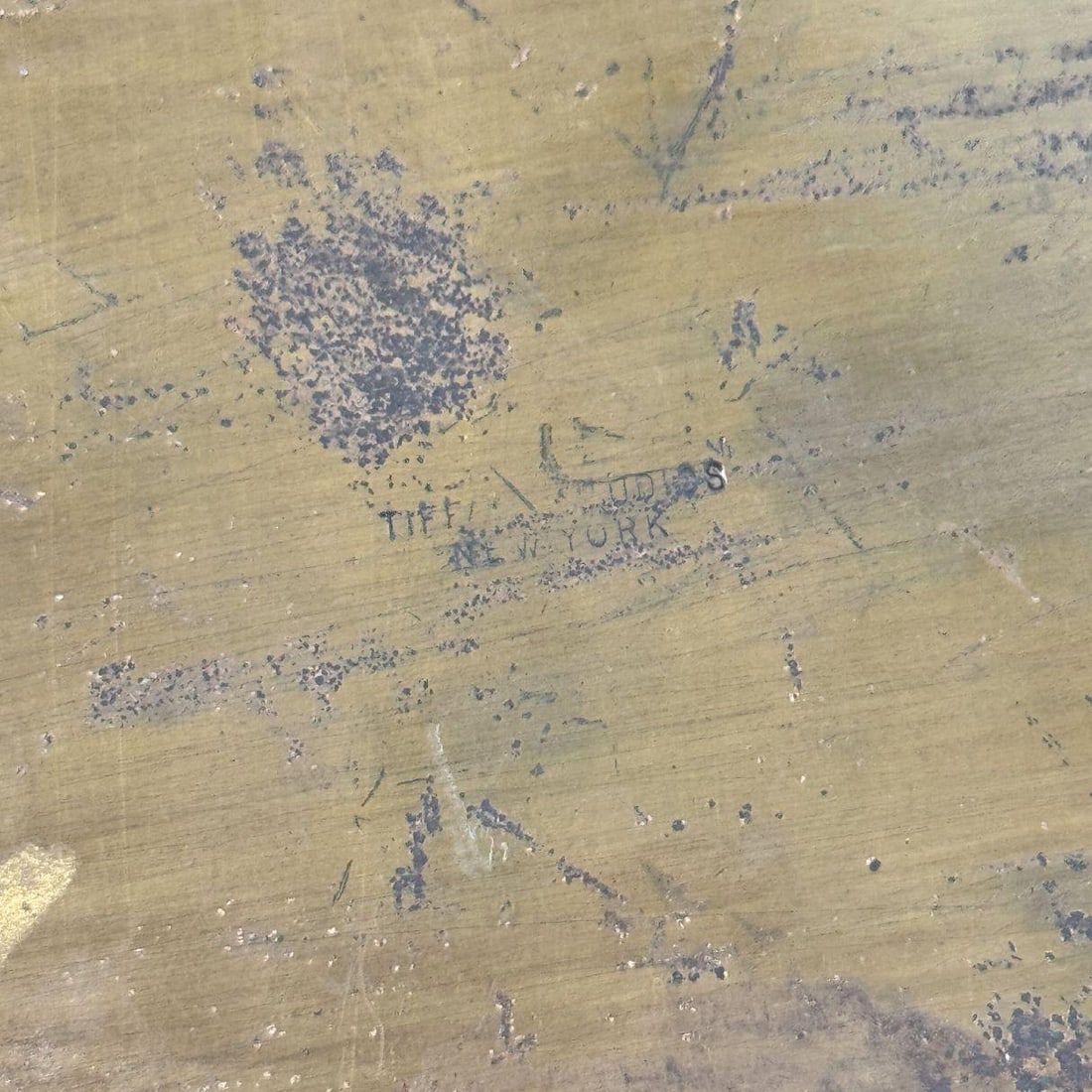 Vintage Tiffany Studios New York 'Turtle Back' Favrile Glass Bronze Paperweight - 5