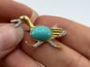 Marchak French 18k Gold Platinum Diamond Turquoise Duck Brooch - 8