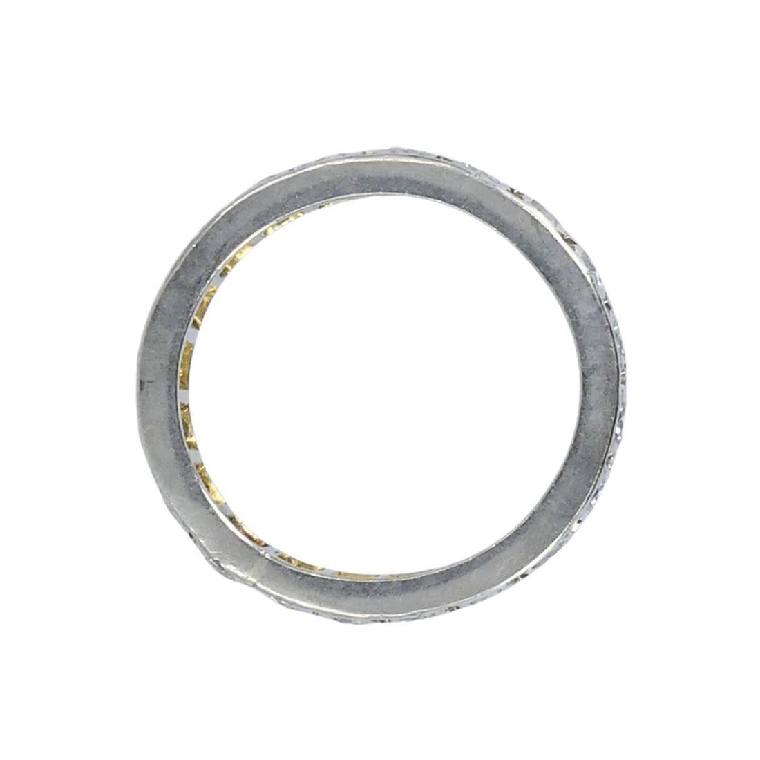 Vintage Platinum Diamond Eternity Band Ring, Size 5.25, Mid-Century - 14