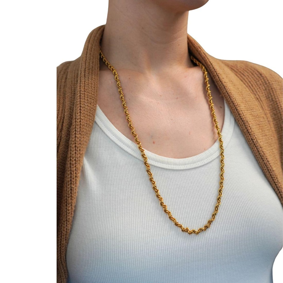 Vintage Tiffany & Co. 18k Gold Rope Chain Necklace, Germany 28" Length - 10