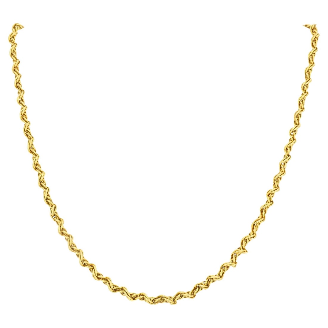 Vintage Tiffany & Co. 18k Gold Rope Chain Necklace, Germany 28" Length - 17