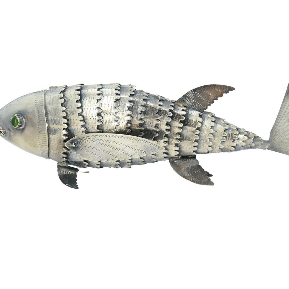 Vintage Articulated Sterling Silver Fish Figurine Mid Century Modern - 10