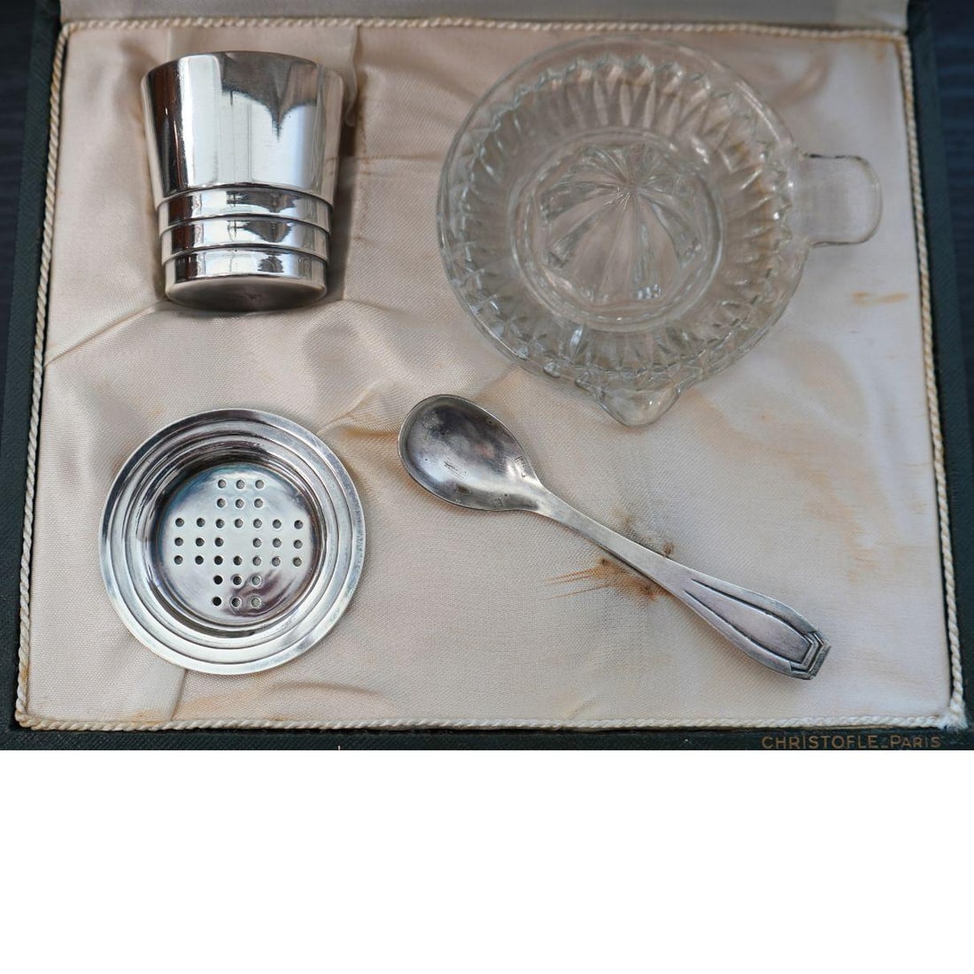 French 1930s CHRISTOFLE Silver Plated Juicer Set - 10