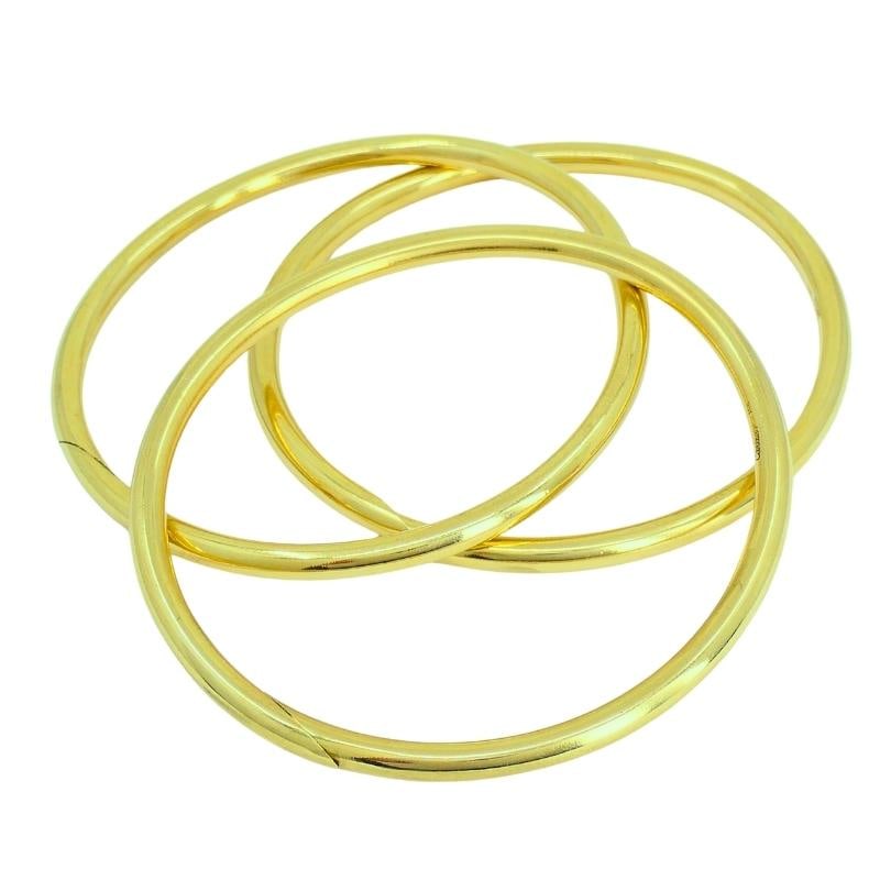 Vintage Cartier Set of Three Bangle Bracelets 14k Gold Estate Jewelry - 2