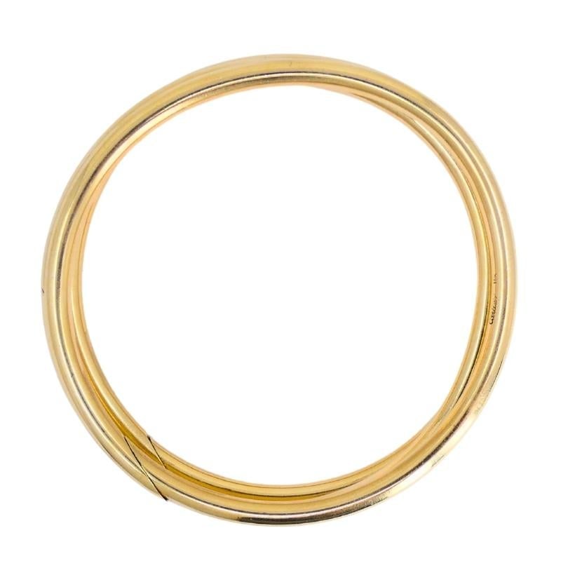 Vintage Cartier Set of Three Bangle Bracelets 14k Gold Estate Jewelry - 5