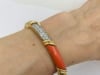 Vintage Van Cleef & Arpels Bracelet Gold Coral Diamond Bangle - 19
