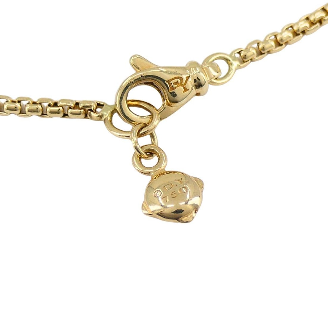 David Yurman 18k Yellow Gold Box Chain Adjustable Necklace - 4