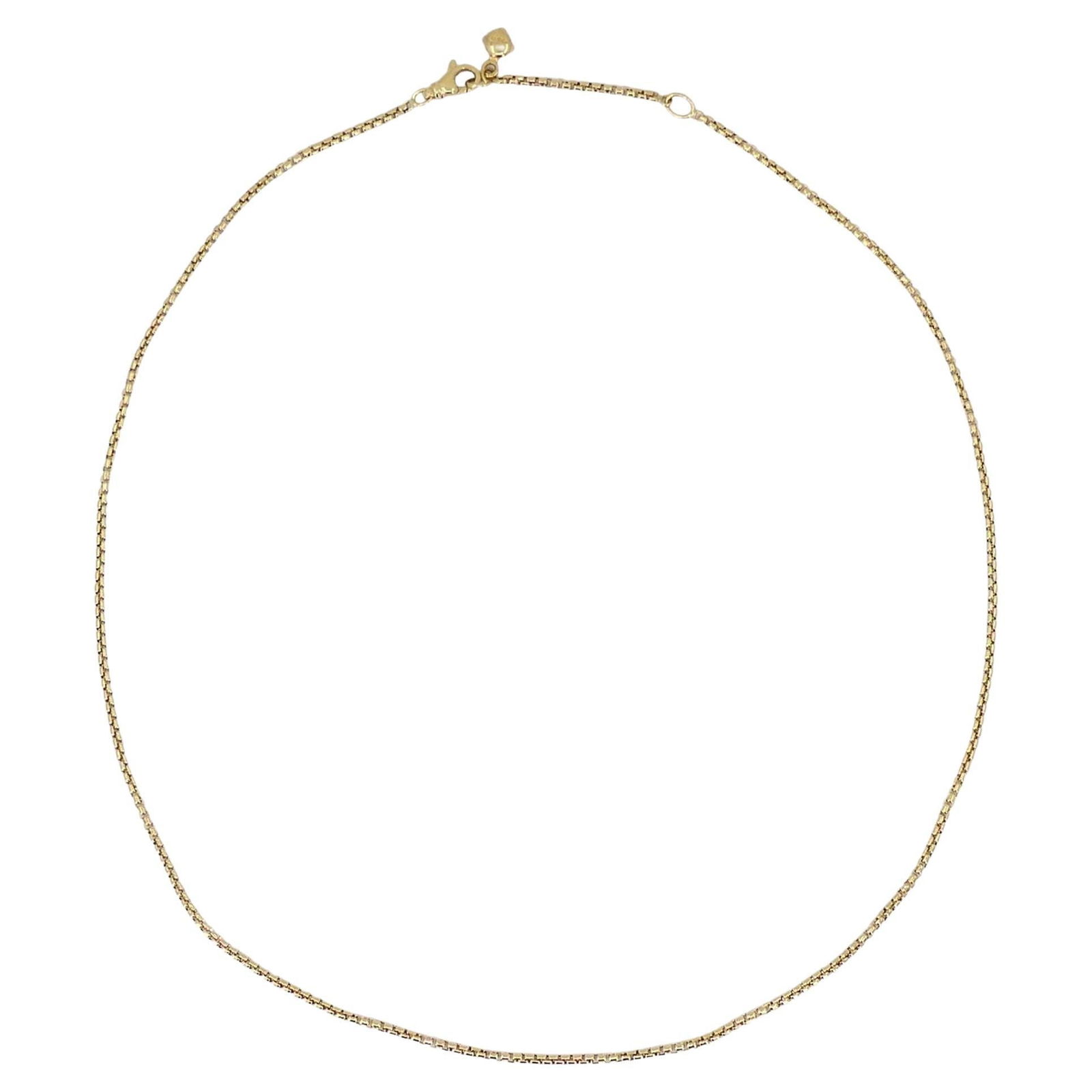 David Yurman 18k Yellow Gold Box Chain Adjustable Necklace - 7