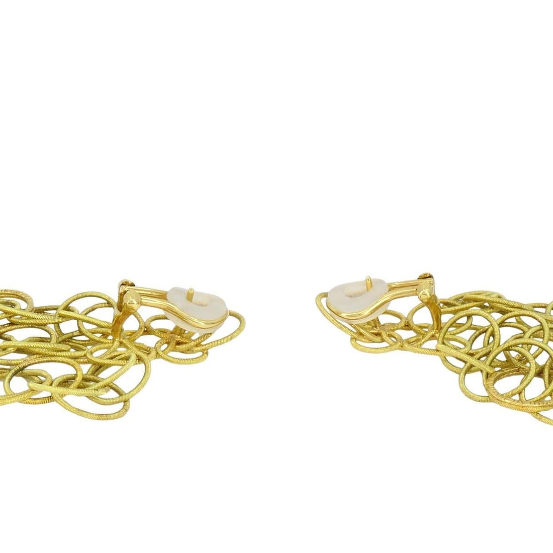 Vintage Buccellati 18k Yellow Gold Hawaii Drop Earrings - 14