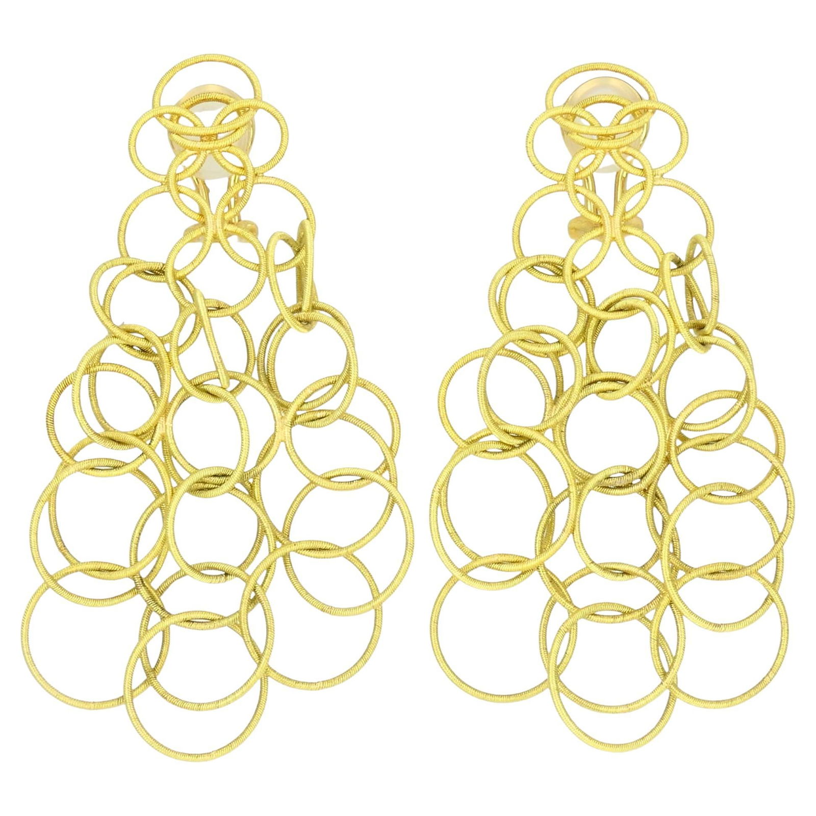 Vintage Buccellati 18k Yellow Gold Hawaii Drop Earrings - 17