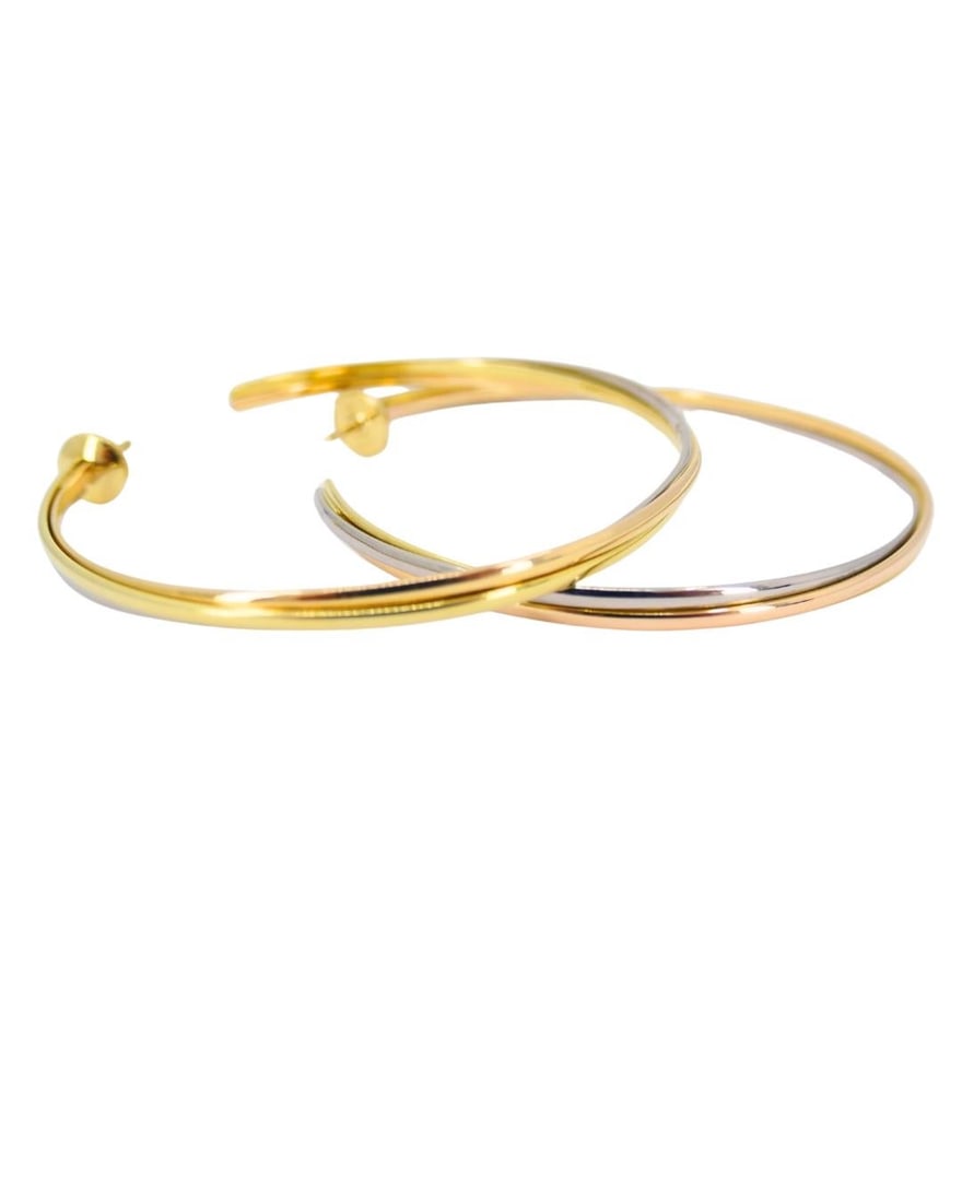 Cartier Trinity Hoop Earrings Tri-Color Gold - 12