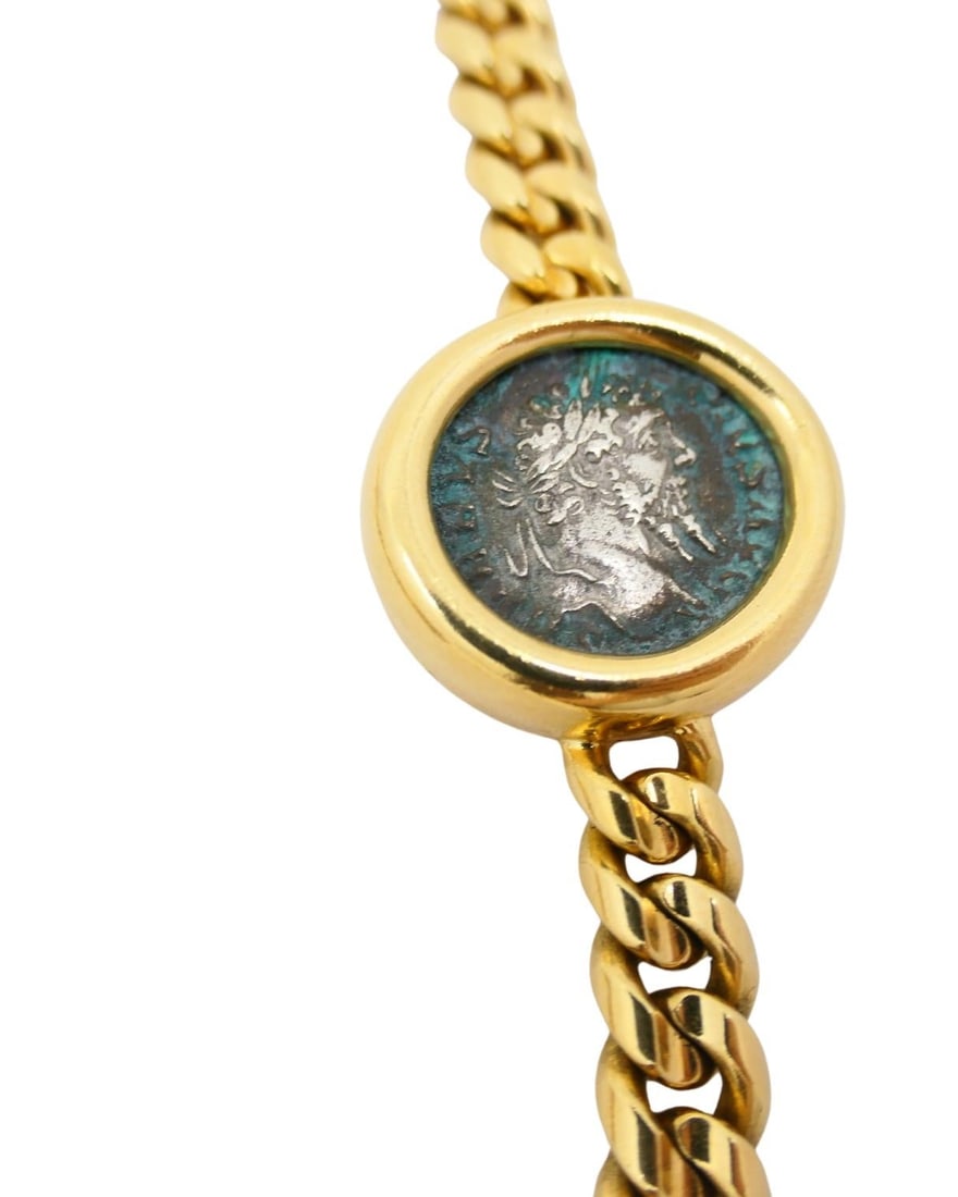 Bvlgari Bulgari Monete Gold Chain Necklace Ancient Roman Coins - 6