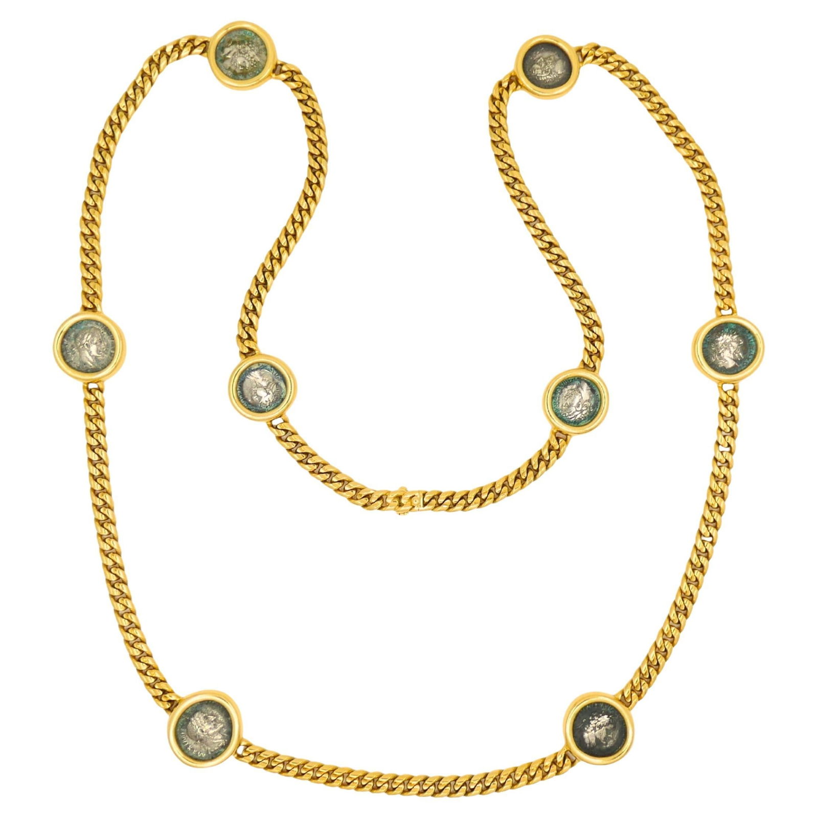 Bvlgari Bulgari Monete Gold Chain Necklace Ancient Roman Coins - 7