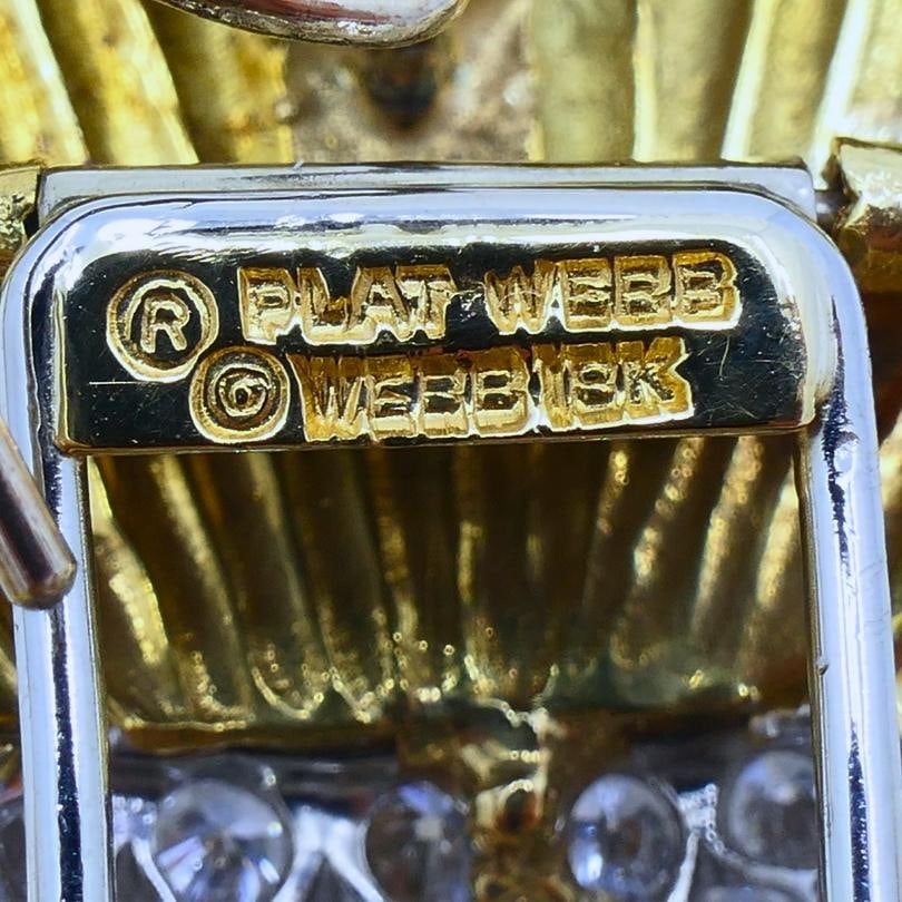 David Webb Necklace Sautoir Chain Oval Links 18k Gold Platinum Diamond Brooch - 4