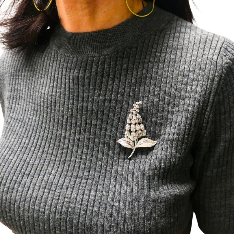 Antique Rene Boivin Platinum Diamond Brooch Circa 1880s Estate Jewelry - 19