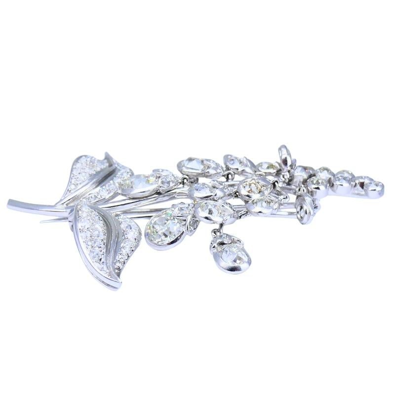Antique Rene Boivin Platinum Diamond Brooch Circa 1880s Estate Jewelry - 4