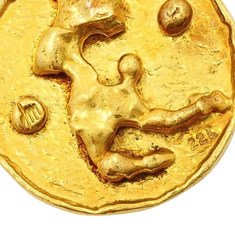 Jean Mahie 22k Gold Sculptural Abstract Pendant, 22k Chain (unbranded) Necklace - 5