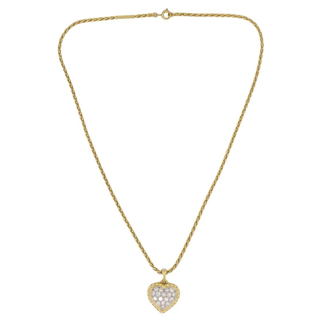 Van Cleef & Arpels Diamond Heart Pendant Necklace Gold Platinum Certificate of A: Title: Van Cleef & Arpels Diamond Heart Pendant Necklace Gold Platinum Certificate of A Description: About the Item This Van Cleef & Arpels diamond heart pendant necklace is a refined example of the M