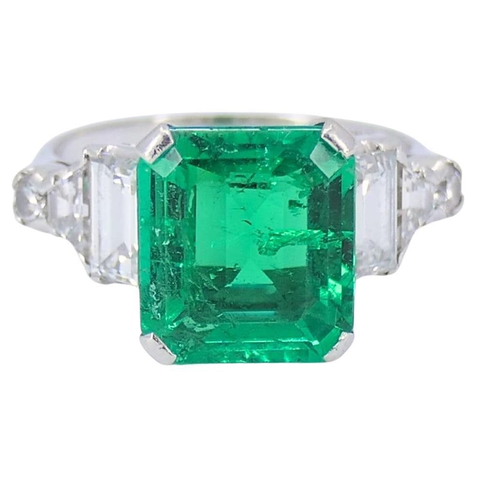Colombian Emerald Engagement Ring GIA Platinum Diamond (1 of 19)