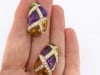 Bvlgari Vintage Bulgari Huggie Earrings Gold Diamond Gemstones - 8
