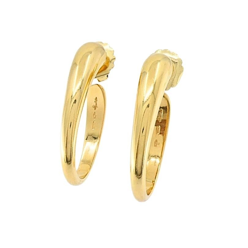 Pomellato 18k Yellow Gold Sculptural Hoop Earrings - 11