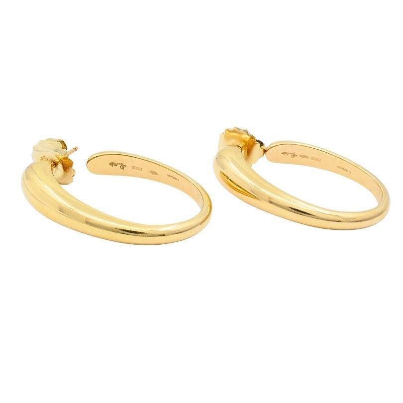 Pomellato 18k Yellow Gold Sculptural Hoop Earrings - 12
