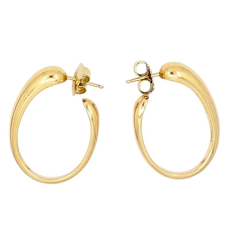 Pomellato 18k Yellow Gold Sculptural Hoop Earrings - 2