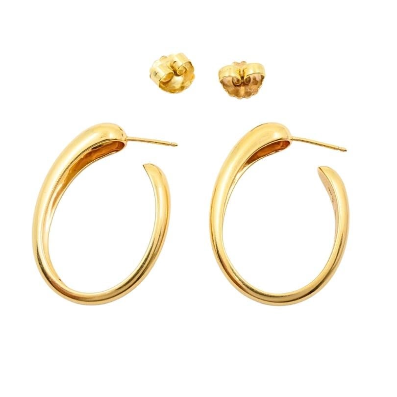Pomellato 18k Yellow Gold Sculptural Hoop Earrings - 5