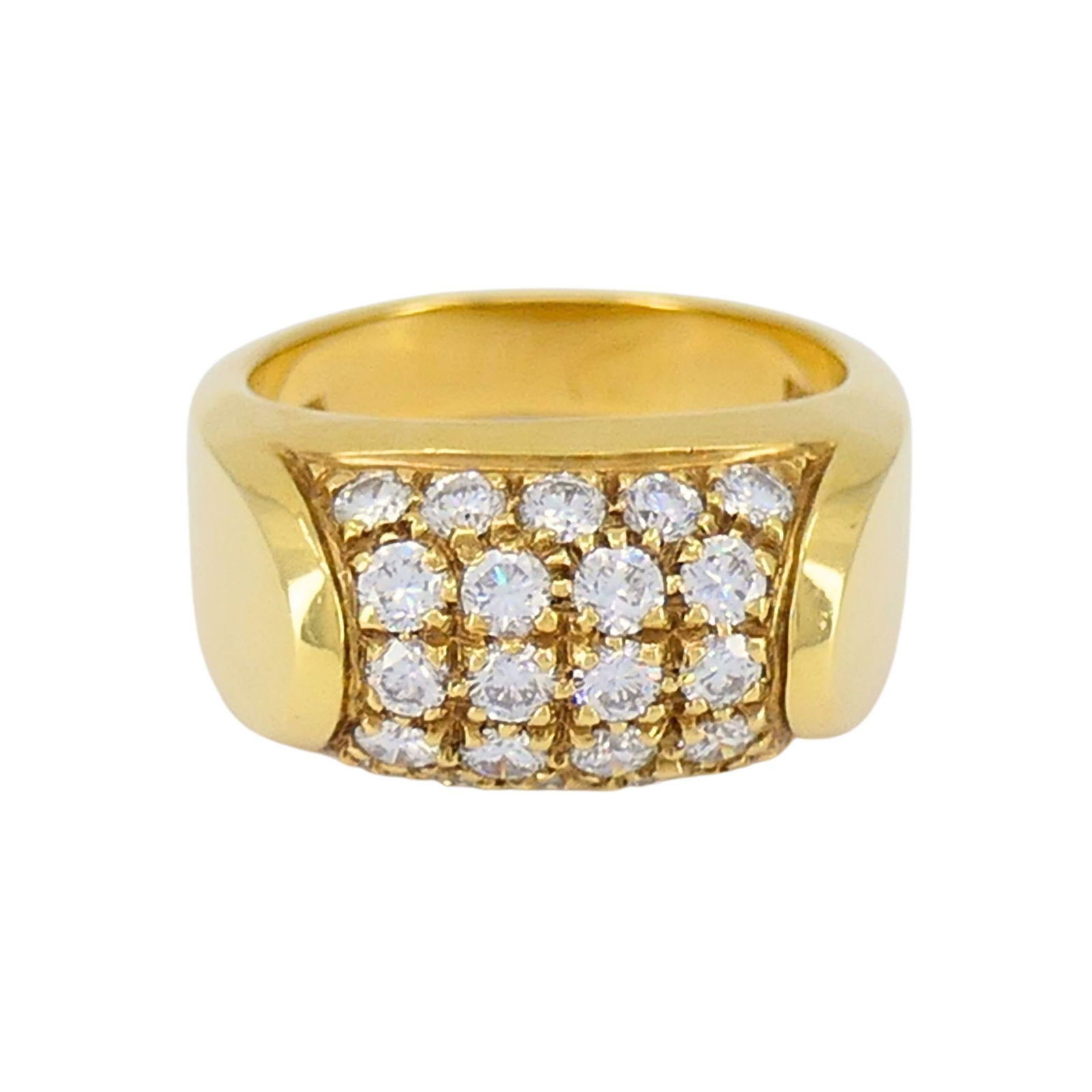 Vintage Bvlgari 18k Yellow Gold Diamond Tronchetto Bulgari Ring (1 of 19)