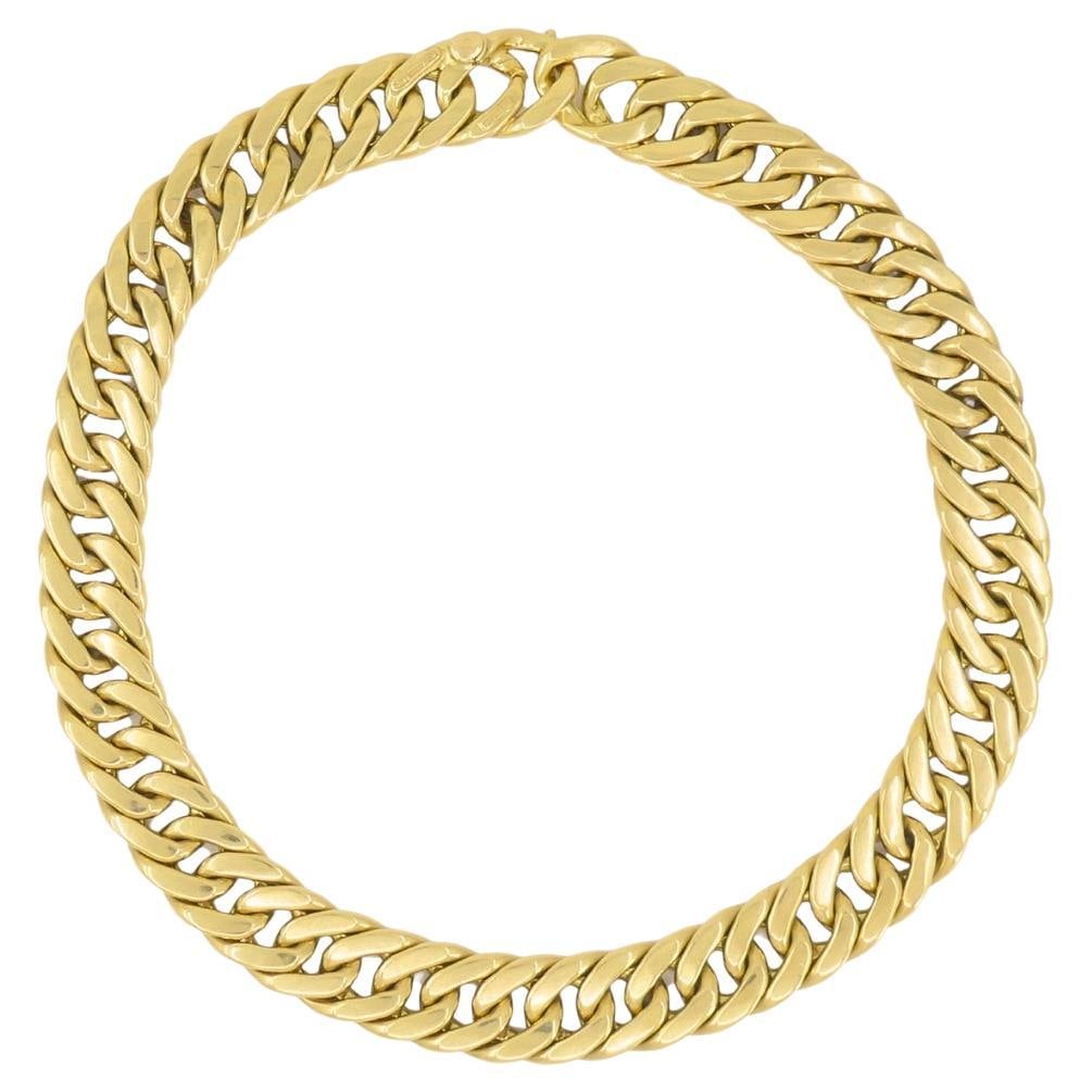 Vintage Carlo Weingrill Necklace 18k Gold Flat Link Necklace: Title: Vintage Carlo Weingrill Necklace 18k Gold Flat Link Necklace Description: About the Item This vintage Carlo Weingrill necklace is crafted in rich 18k yellow gold and features the sleek, signatu