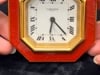 Vintage Cartier Paris Enamel Gold Plated Brass Manual Table Clock - 18
