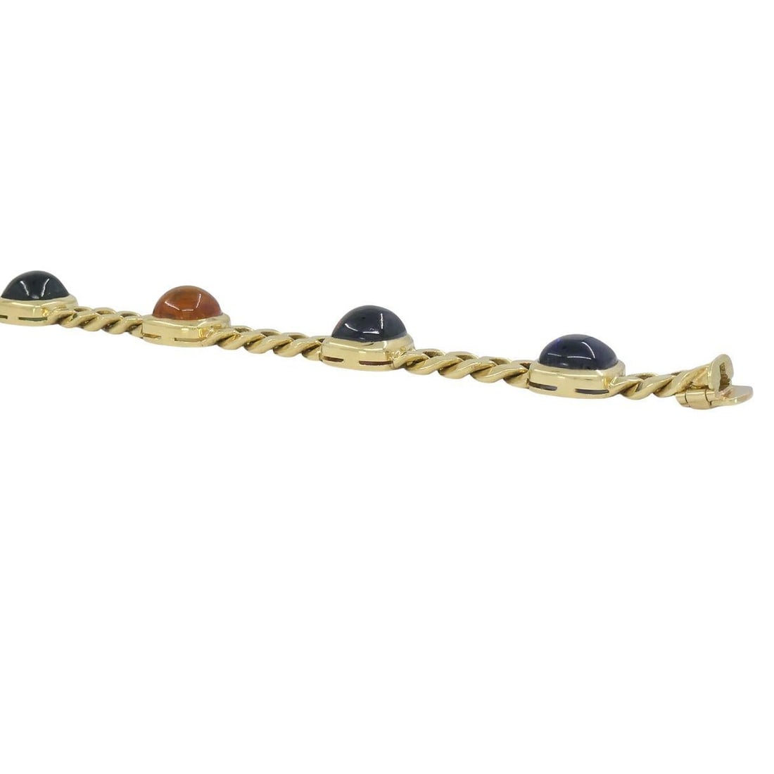 Vintage Bvlgari 18k Gold Curblink Gemstones Bulgari Bracelet - 12