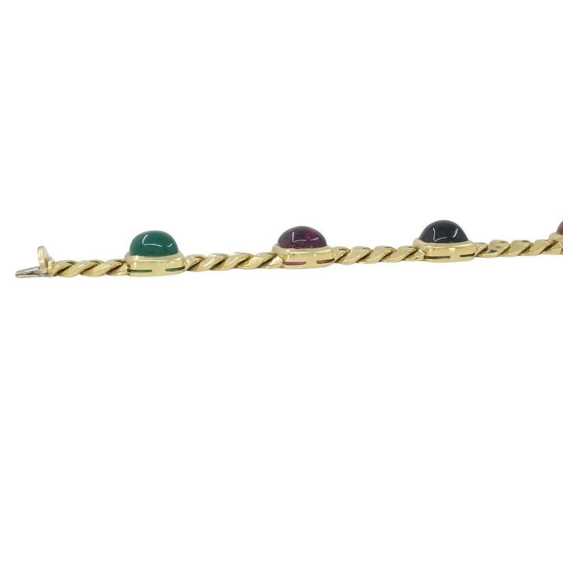 Vintage Bvlgari 18k Gold Curblink Gemstones Bulgari Bracelet - 13