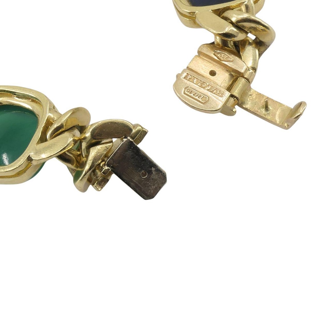 Vintage Bvlgari 18k Gold Curblink Gemstones Bulgari Bracelet - 6