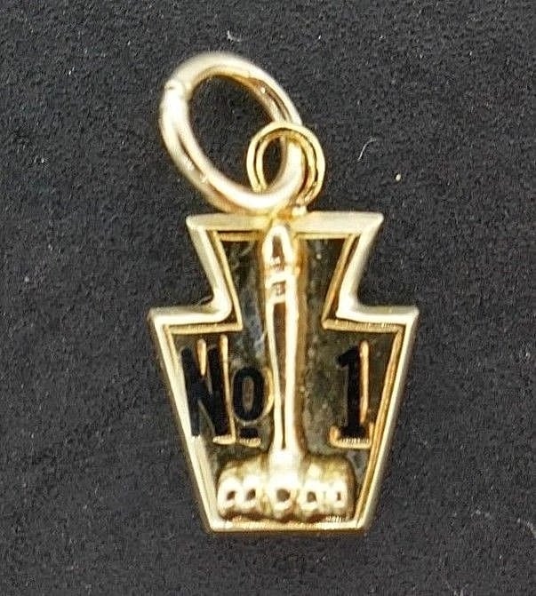 14k Yellow Gold Number One Charm - 3