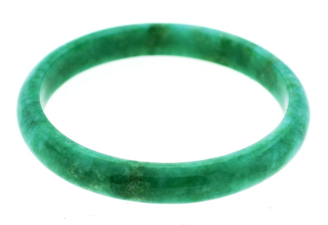 Natural Jadeite Jade Natural Color Bangle Bracelet Gem Identification Report - 2
