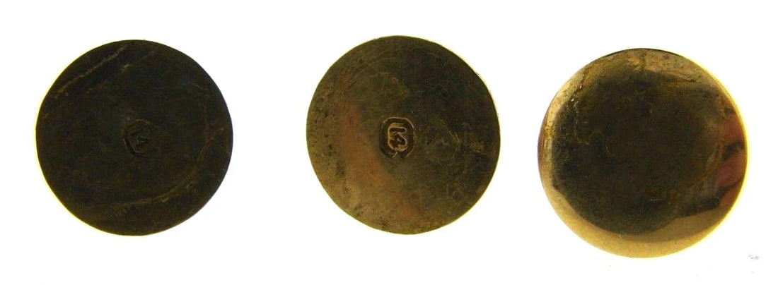 UNIQUE 14k Yellow Gold & Moonstone Cufflinks and Stud Set Circa 1900s - 5