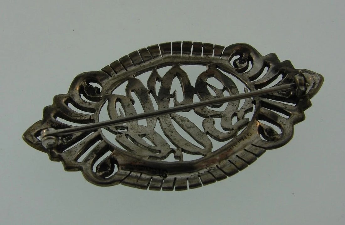 STUNNING Sterling Silver & Marcasite Brooch - 2