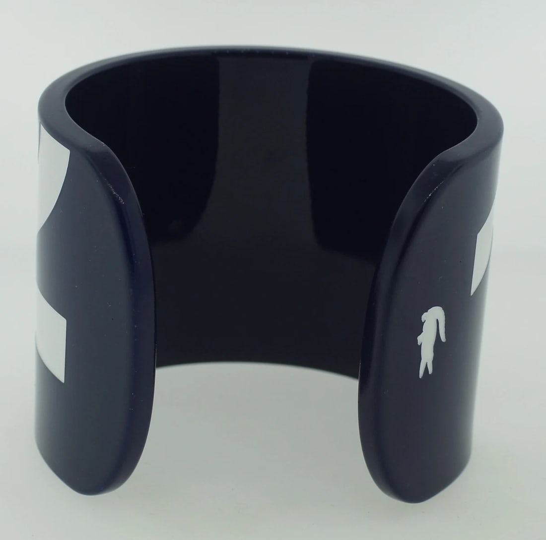 EXTRAVAGANT! LACOSTE BLUE PLASTIC MODERN STYLISH LOUD BANGLE BRACELET LACOSTE - 4