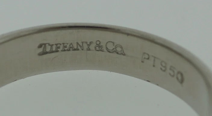 TIFFANY & CO. T&CO. PLATINUM ENGAGEMENT RING 0.21CTS D50024 STYLISH BAND - 3