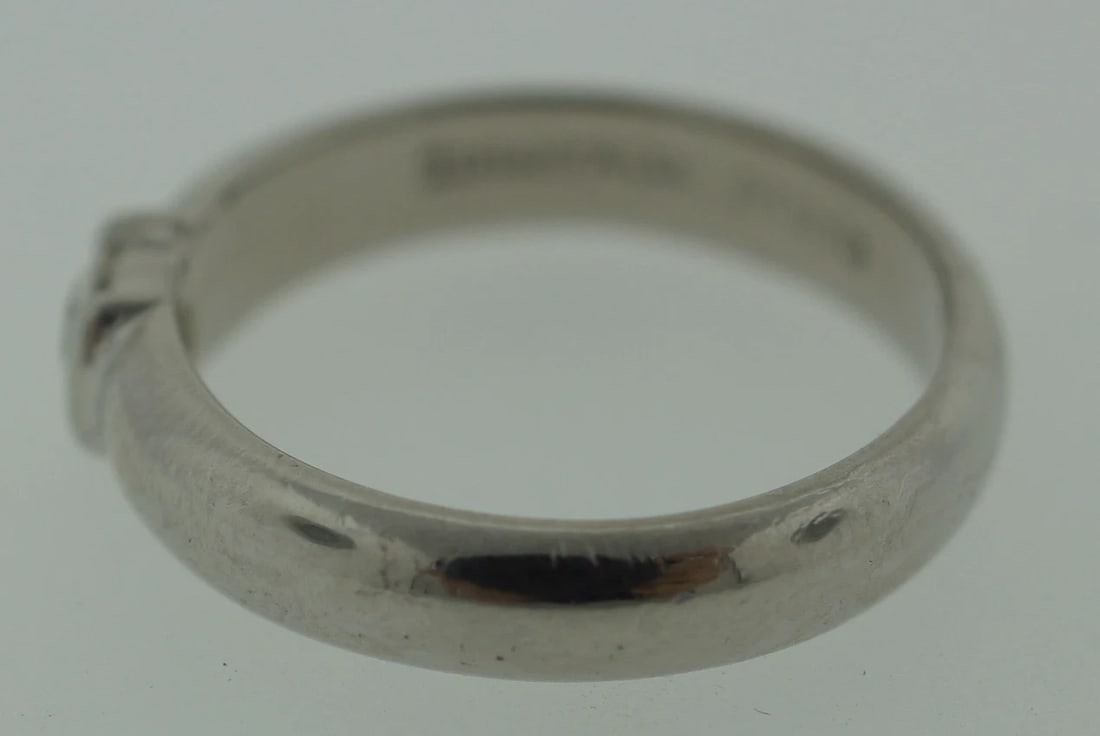 TIFFANY & CO. T&CO. PLATINUM ENGAGEMENT RING 0.21CTS D50024 STYLISH BAND - 4