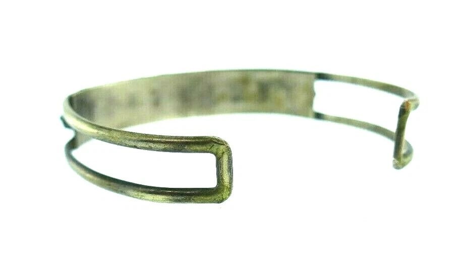 AMERICAN INDIAN Sterling Silver & Turquoise Bangle Bracelet Vintage - 4