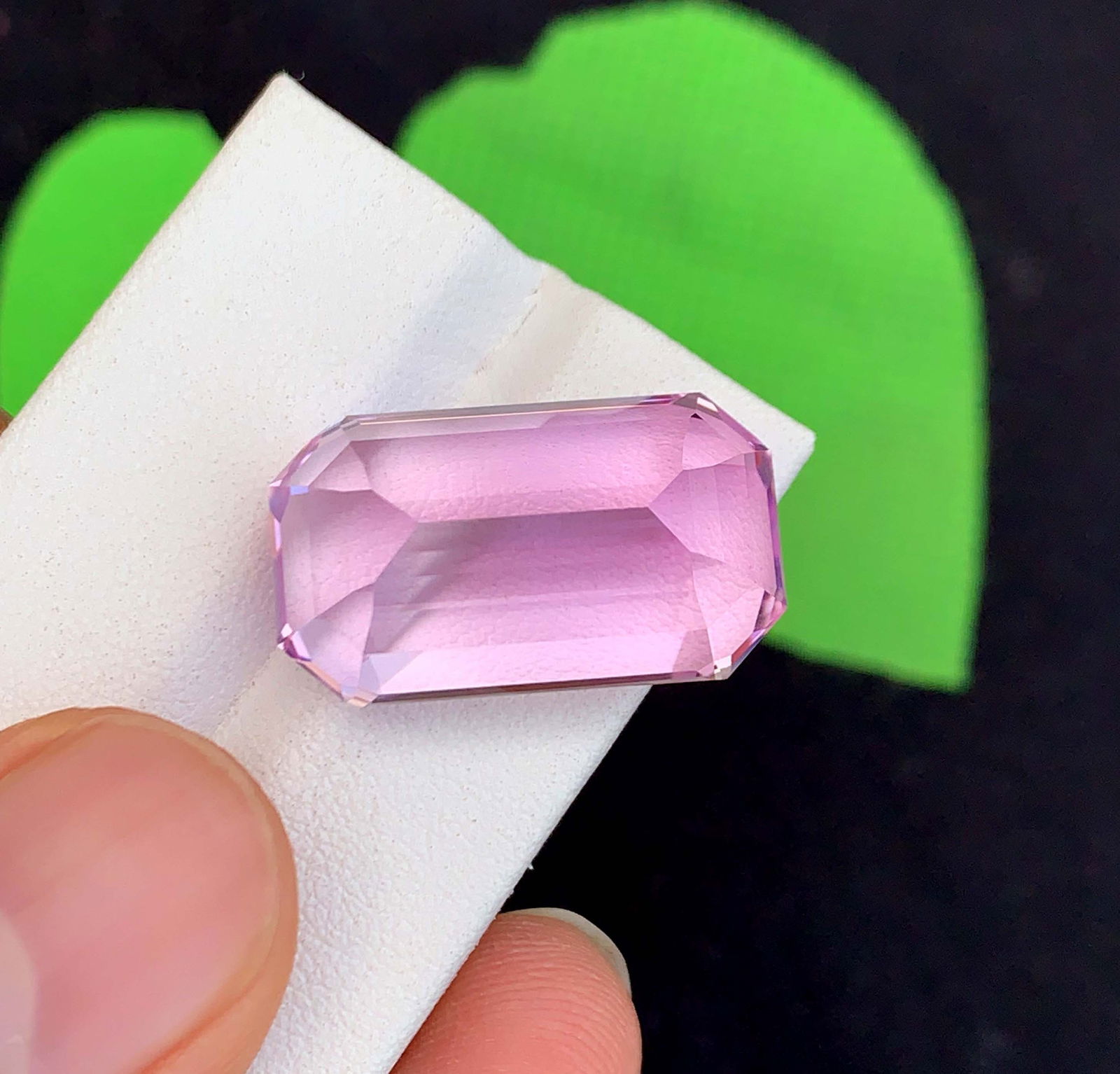 Natural Pink Kunzite Gemstone: 55.40 Carat Emerald Cut, November Birthstone - 13