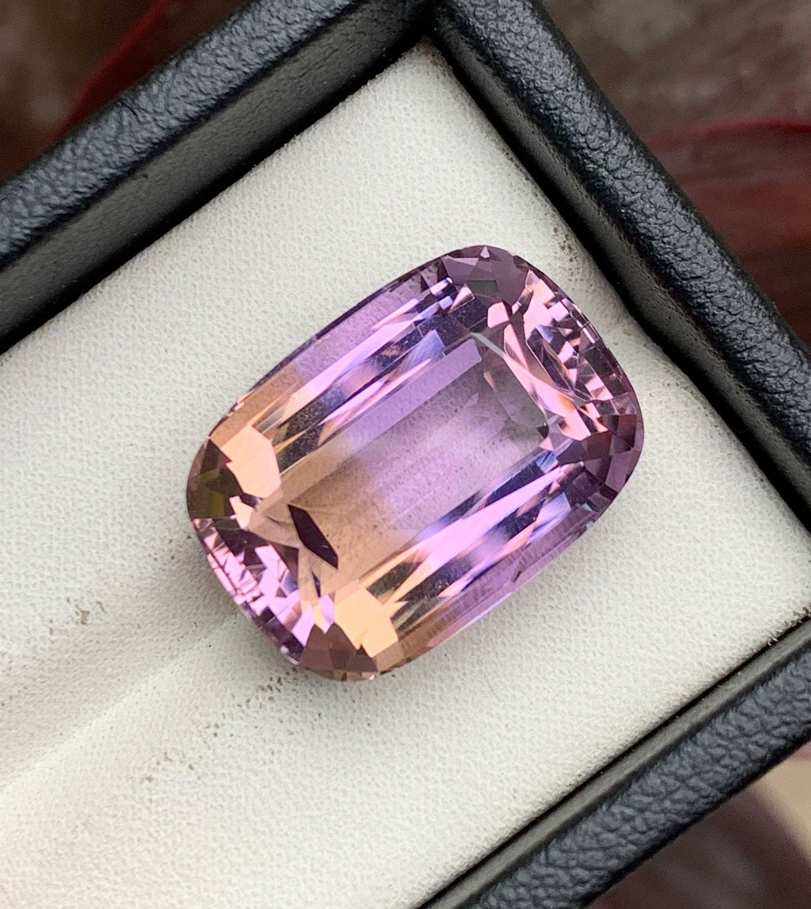 Cushion Cut Ametrine Gemstone: Bi-Color Purplish Yellow, 22.60 CT - 4