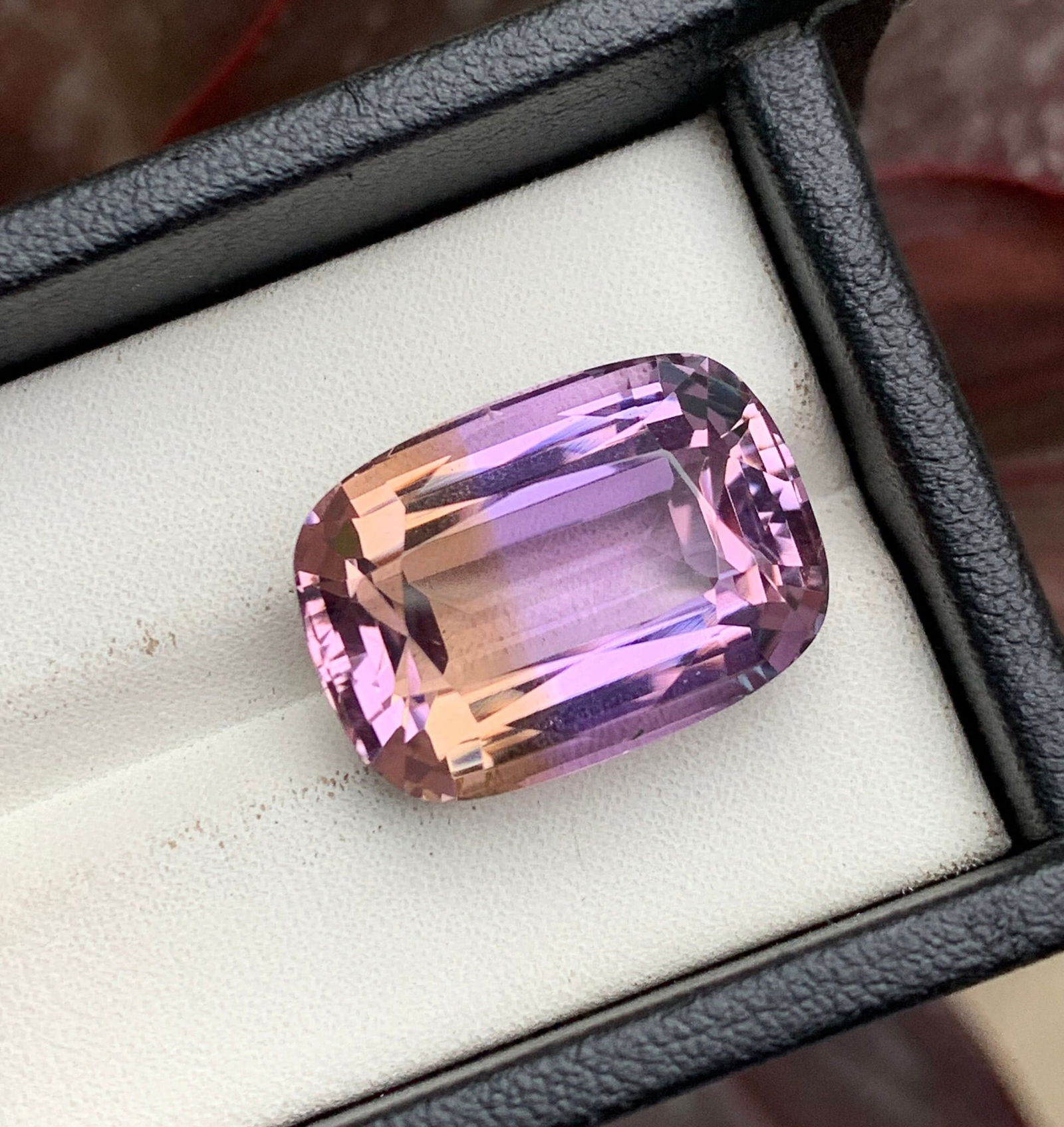 Cushion Cut Ametrine Gemstone: Bi-Color Purplish Yellow, 22.60 CT - 6