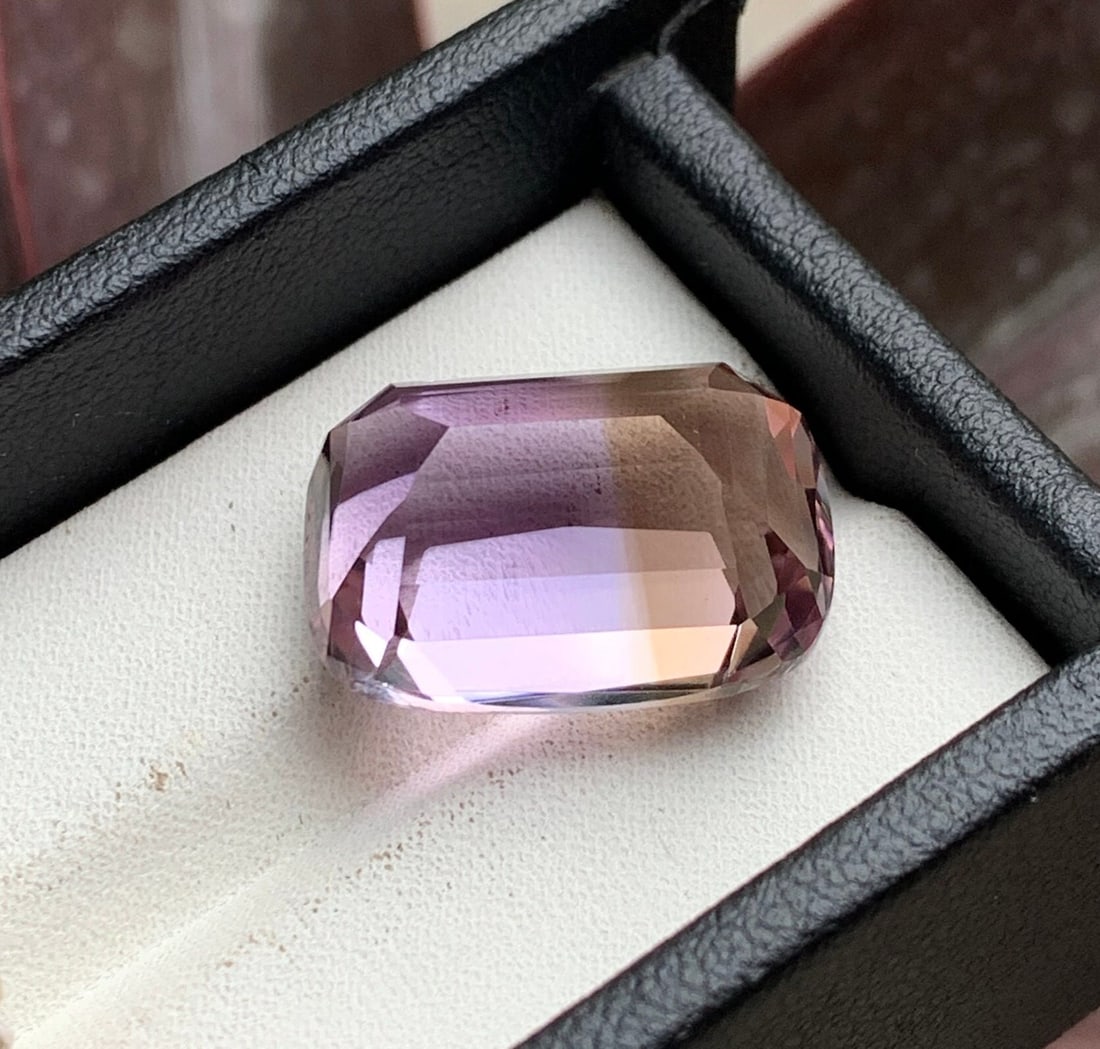 Cushion Cut Ametrine Gemstone: Bi-Color Purplish Yellow, 22.60 CT - 7