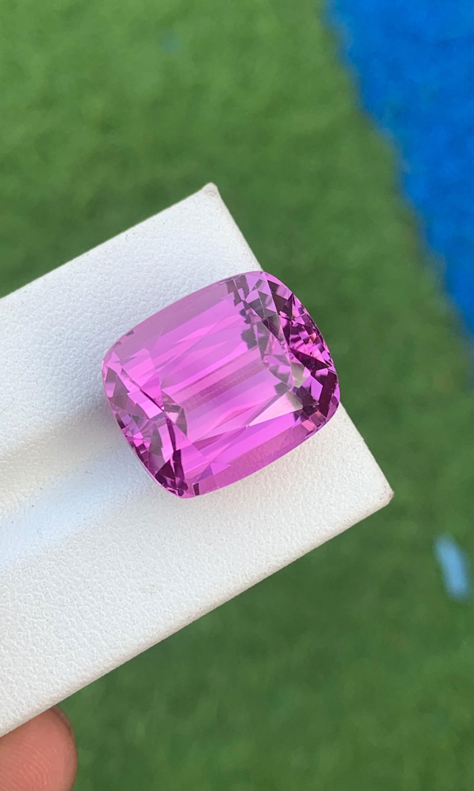 Purplish Pink Kunzite Gemstone, 29.92 Carat Cushion Cut - 14